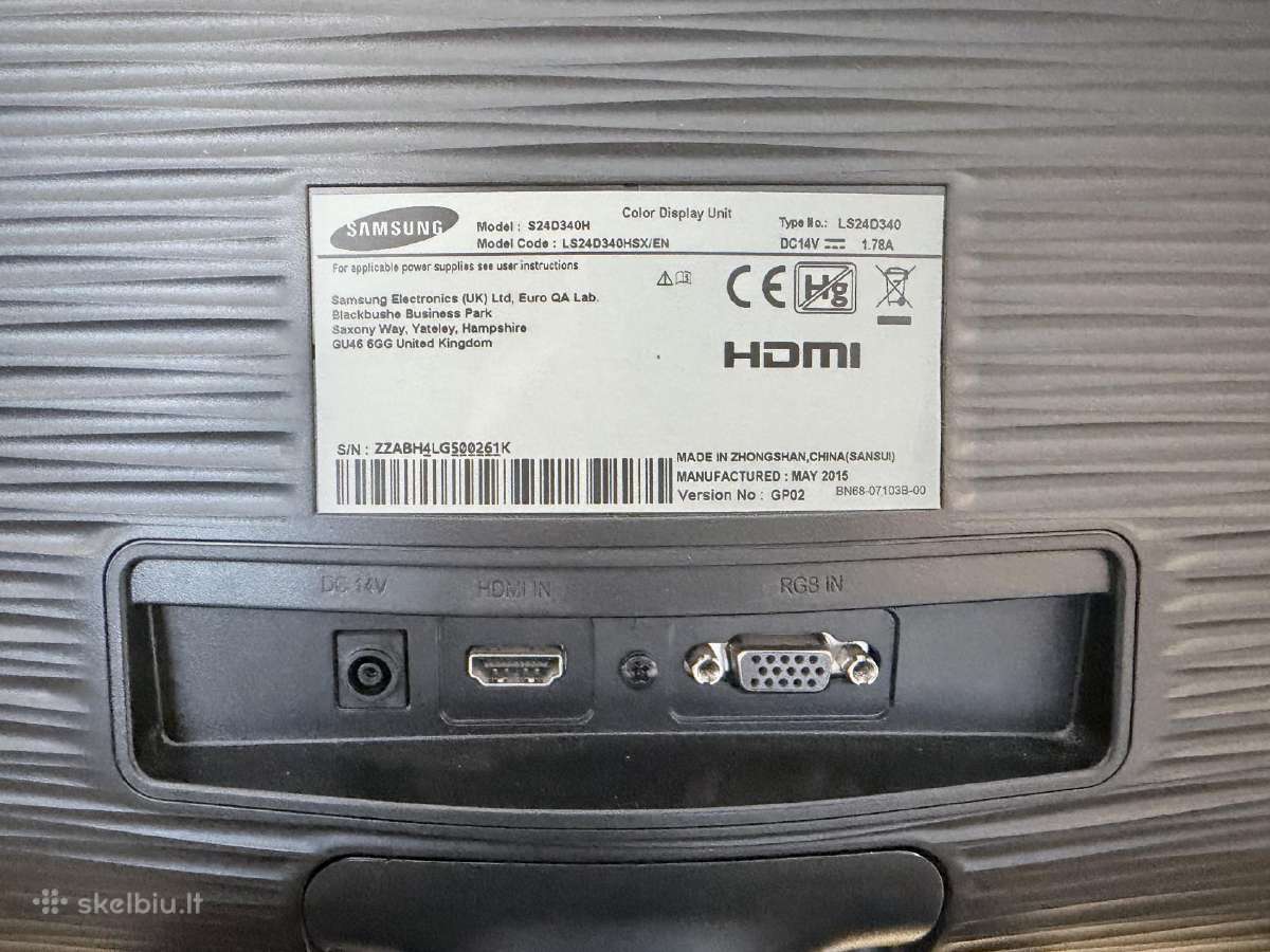 Du monitoriai Samsung S24d340h 24'' - nuotraukos Nr. 4