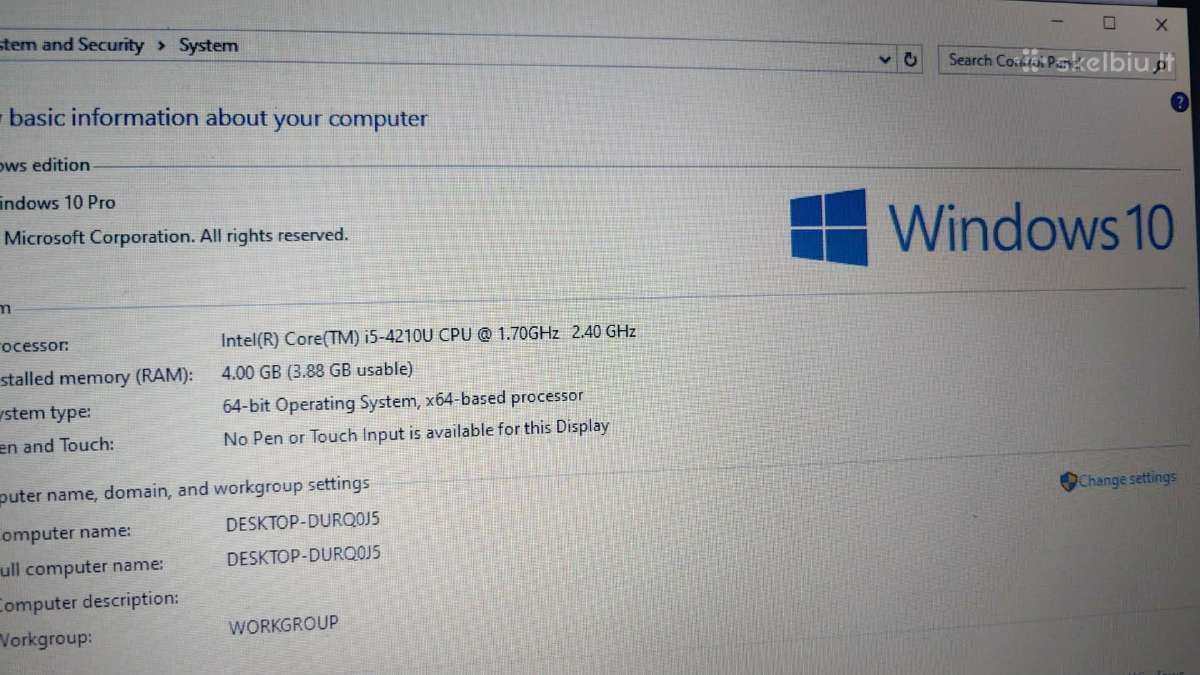 Hp Probook G2 4/256gb i5(4) Win10 - nuotraukos Nr. 8