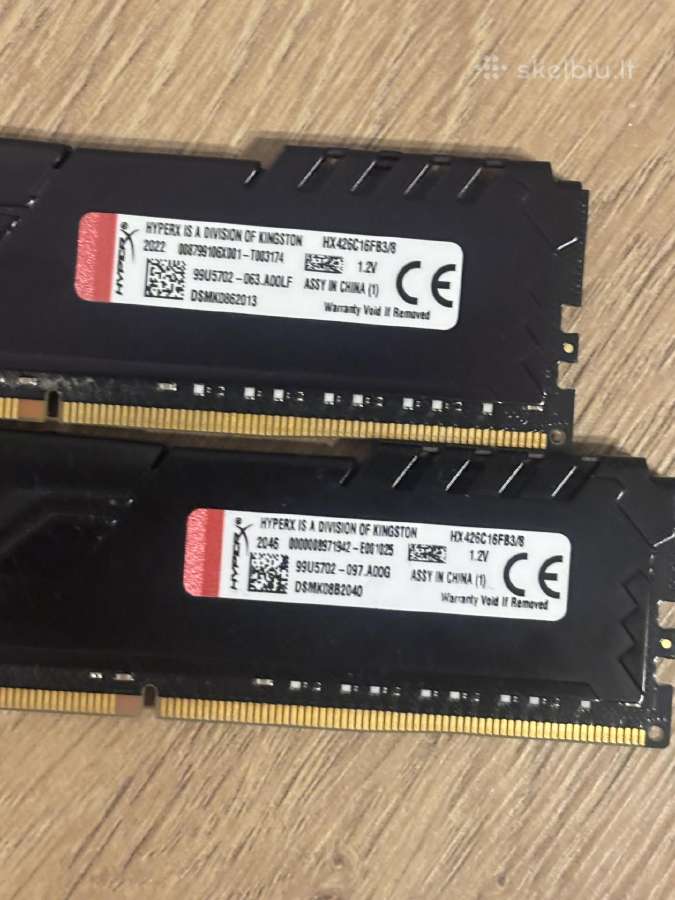 Hyperx Fury Ddr4 16gb (28gb) 2666 MHz - nuotraukos Nr. 2