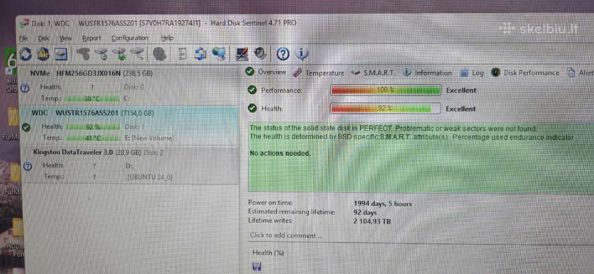 Sas SSD 7.68tb, 3.6tb 12gb/s, 800gb 24gb/s, 400gb - nuotraukos Nr. 3