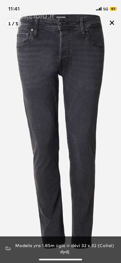 Nauji neispakuoti Jack&jones juodi dzinsai W38/34 - nuotraukos Nr. 4