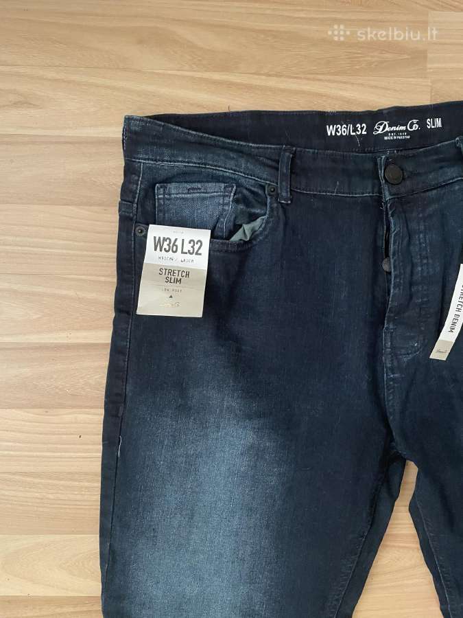 Nauji Denim Co tamsiai melyni dzinsai XL - nuotraukos Nr. 3