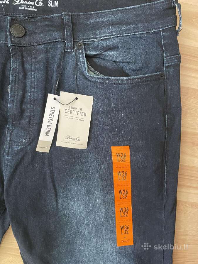 Nauji Denim Co tamsiai melyni dzinsai XL - nuotraukos Nr. 4