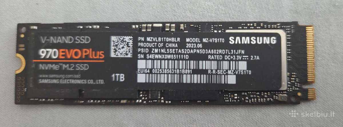 Samsung 970 EVO Plus 2tb 1tb Pcie3.0 3500mb/s - nuotraukos Nr. 4