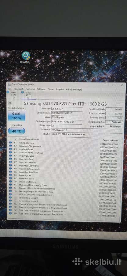 Nvme Samsung 970 EVO Plus 1tb, Wd 1tb, Lexar 2tb - nuotraukos Nr. 2