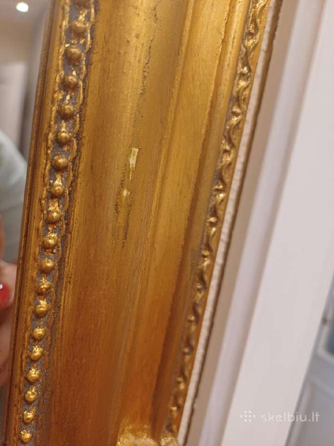 Pakabinamas veidrodis su aukso spalvos rėmais - nuotraukos Nr. 4