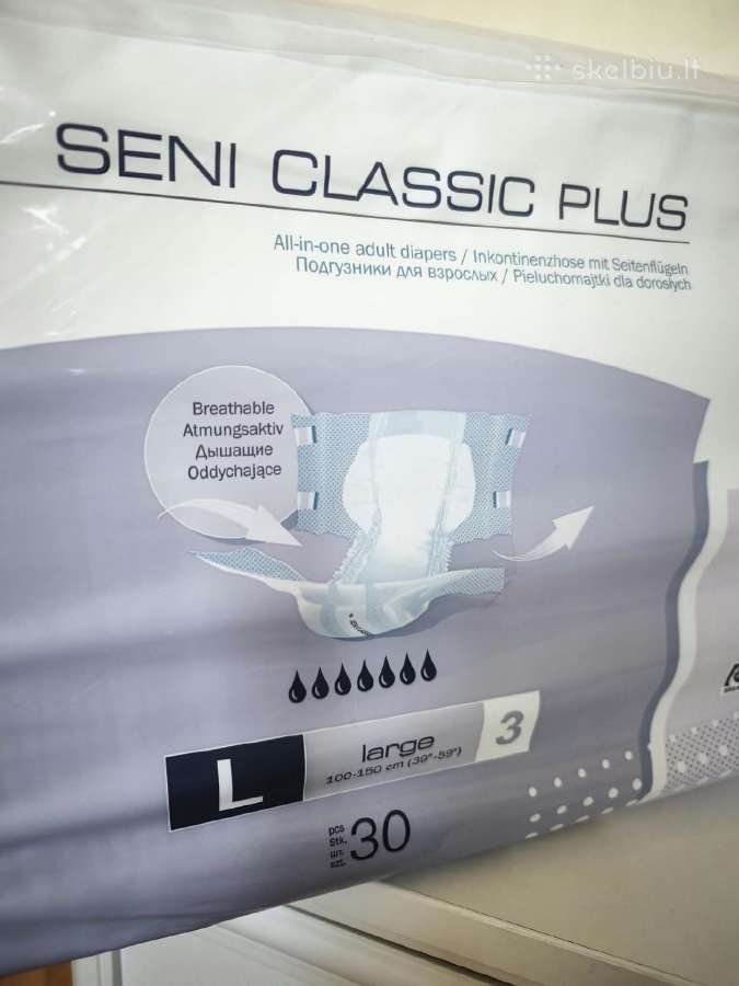 Seni Classic Plus L–suaugusiųjų sauskelnės,30vnt - nuotraukos Nr. 2