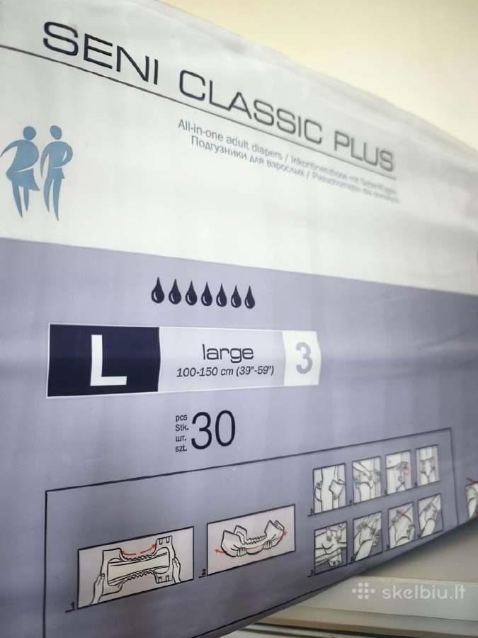 Seni Classic Plus L–suaugusiųjų sauskelnės,30vnt - nuotraukos Nr. 6