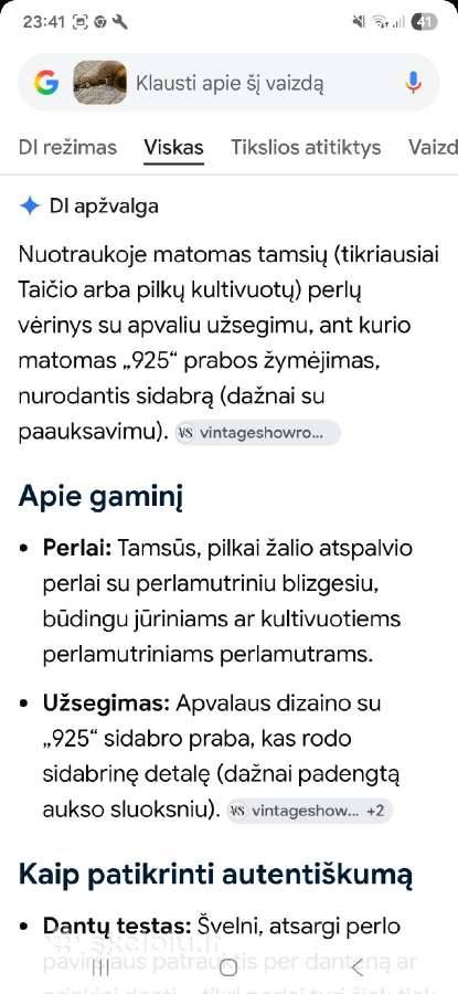Karoliai , kultivuoti perlai su sidabro užsegimu - nuotraukos Nr. 8