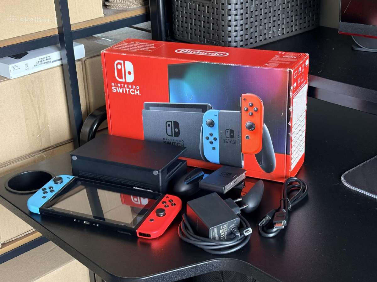 Apynaujis Nintendo Switch V2 32gb Neon Blue & Red - nuotraukos Nr. 3