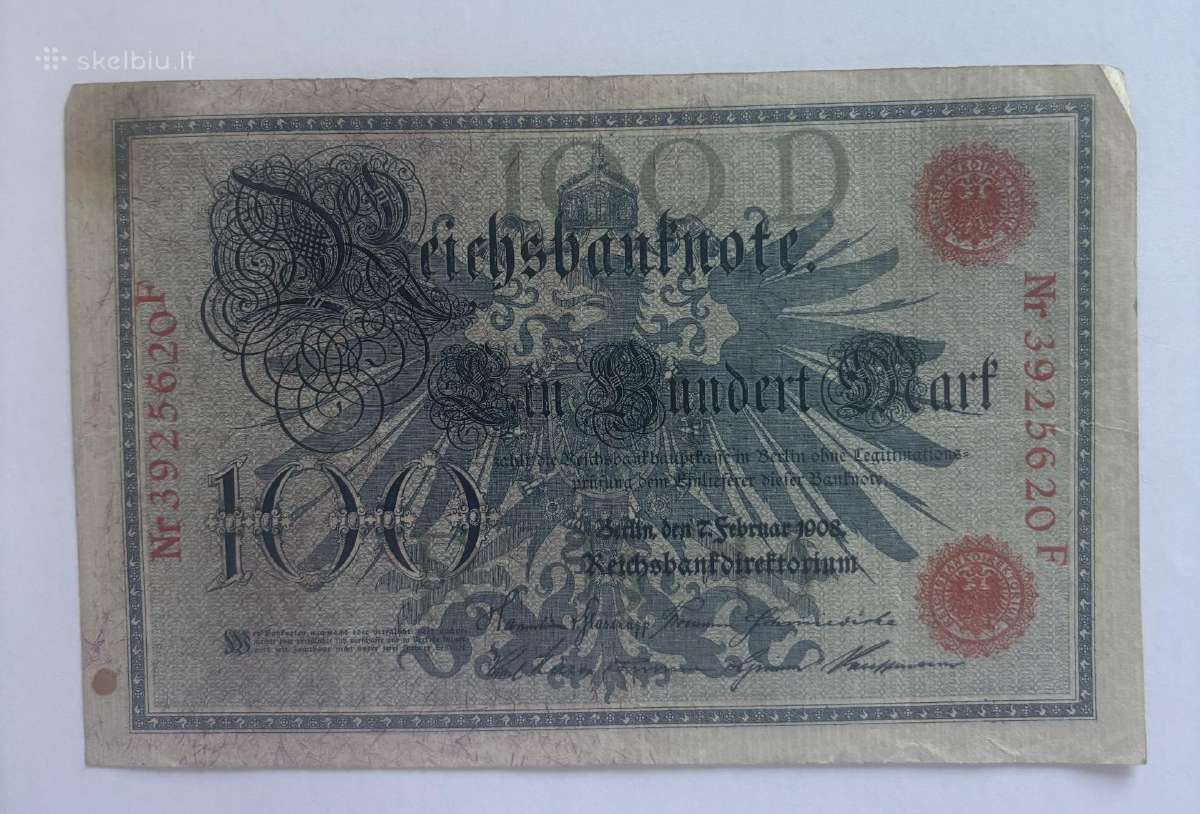 1908 m. 100 Vokietijos markių - nuotraukos Nr. 2