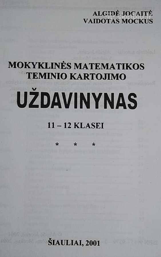 Matematikos teminio kartojimo uždavinynas 11-12 kl - nuotraukos Nr. 2