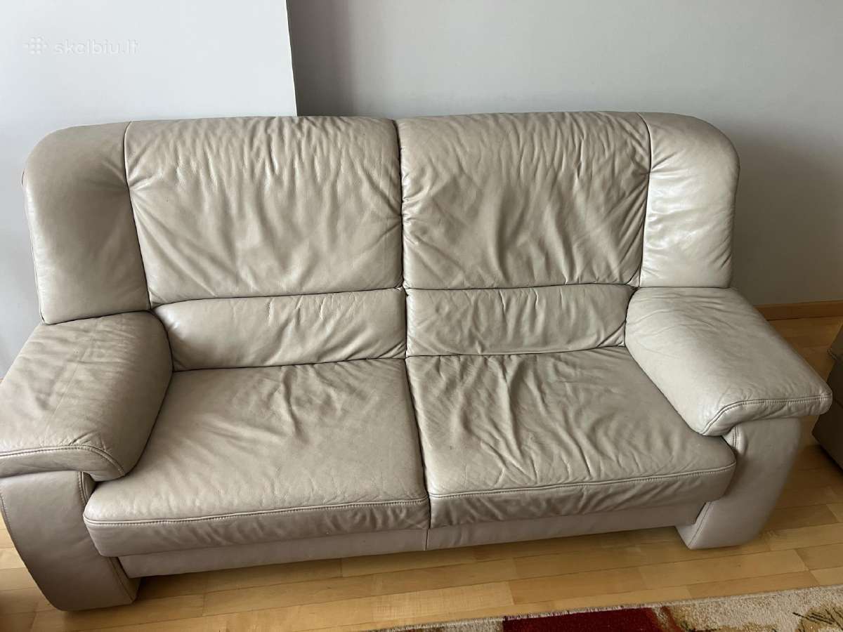 Natūralios odos sofa - nuotraukos Nr. 2