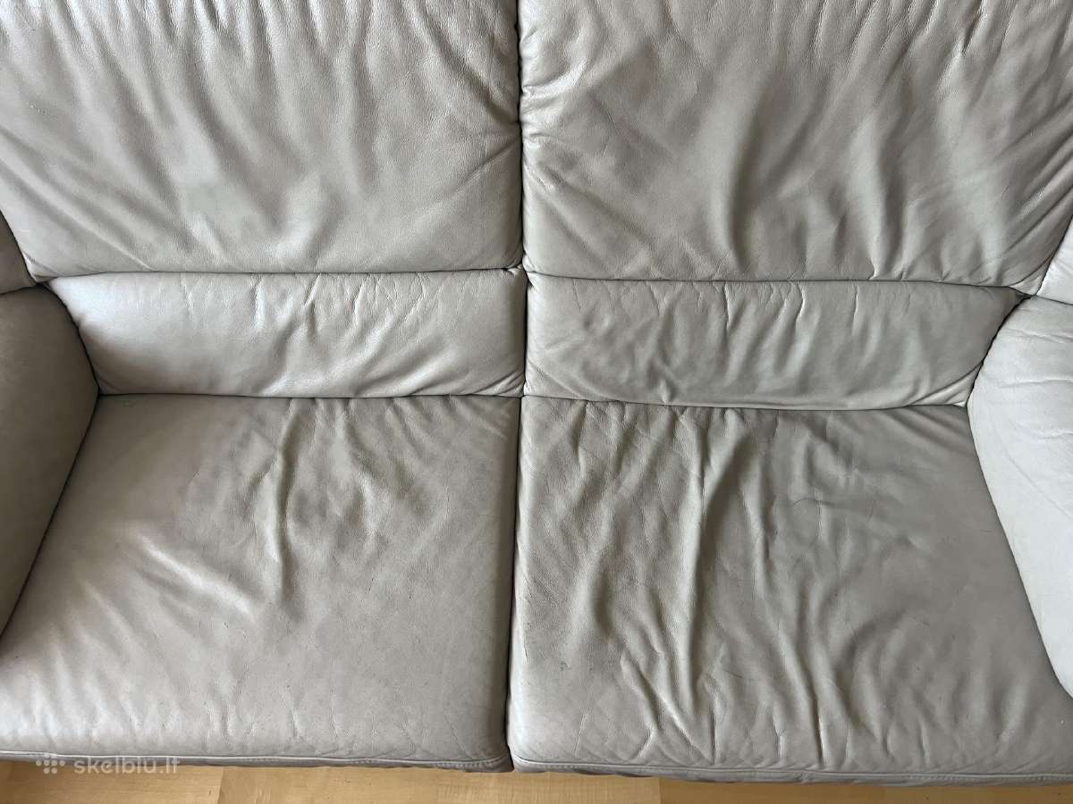 Natūralios odos sofa - nuotraukos Nr. 3