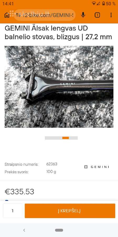 Gemini alsak seatpost - nuotraukos Nr. 7