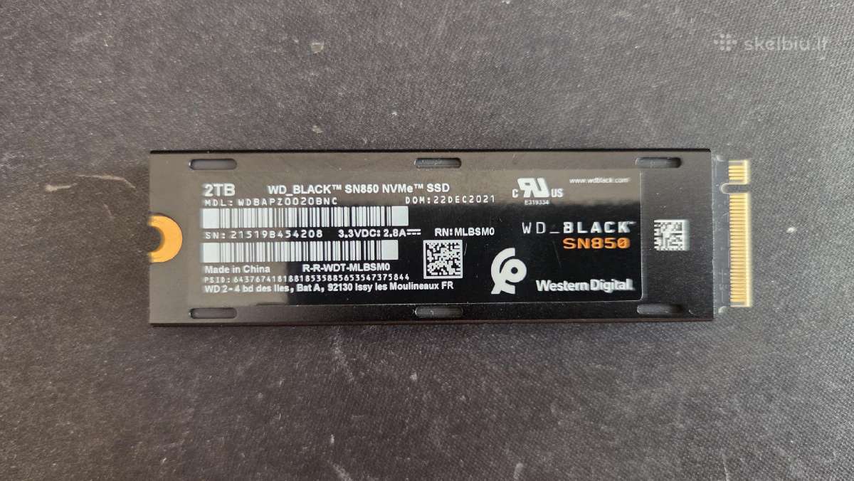 Wd Black Sn850 2tb - nuotraukos Nr. 3