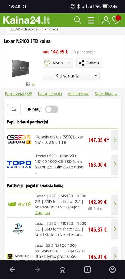 Lexar Ns100 1tb ( 1000gb ) SSD - nuotraukos Nr. 4