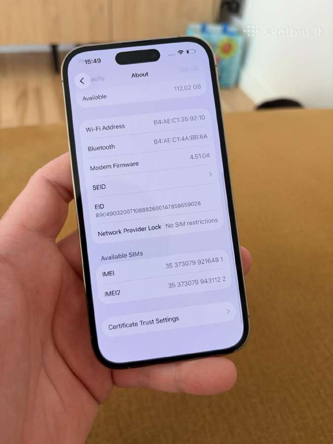 Idealus! Apple iPhone 14 Pro, 128gb Gold - nuotraukos Nr. 9