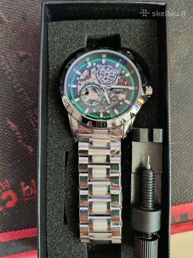 Mechaninis Automatinis Skeleton kiniškas laikrodis - nuotraukos Nr. 5