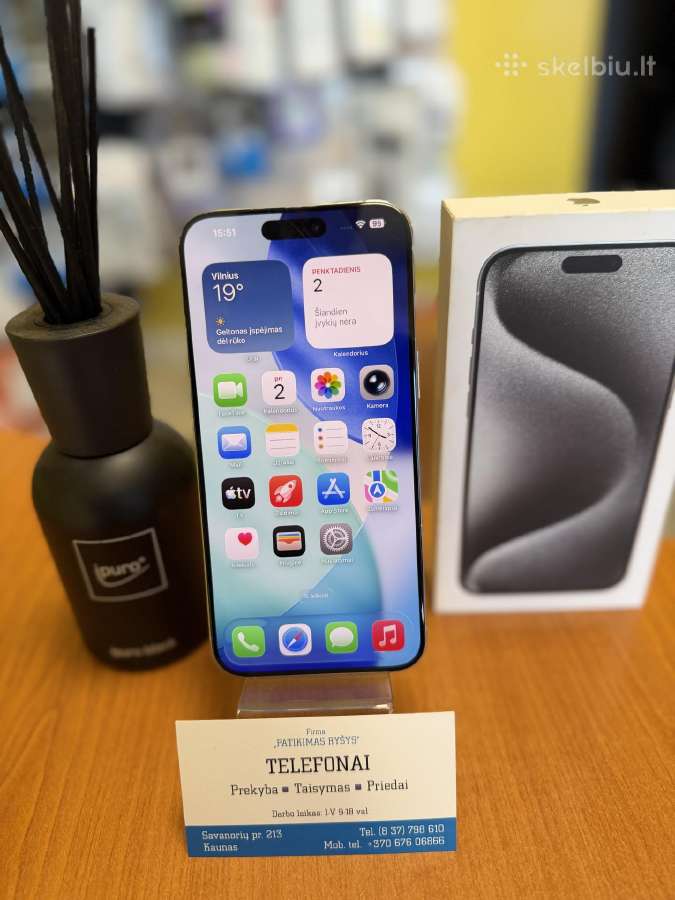 iPhone 15promax 256gb Natural Titan - nuotraukos Nr. 2