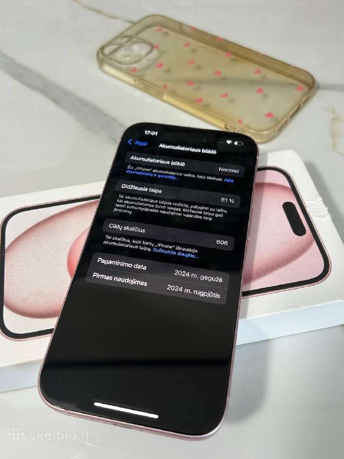 iPhone 15 128gb 81% Pink - nuotraukos Nr. 11