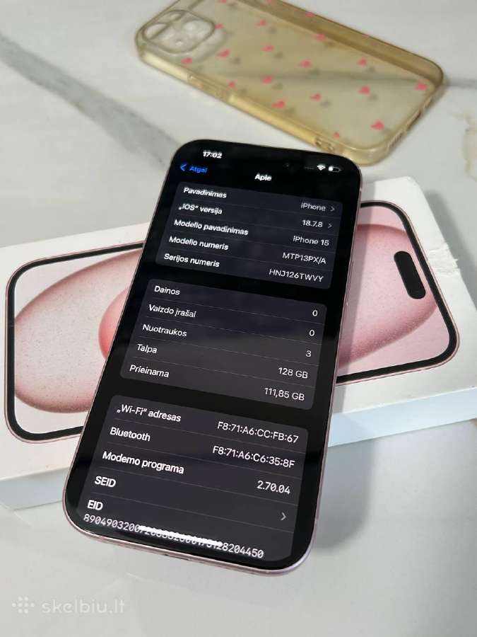 iPhone 15 128gb 81% Pink - nuotraukos Nr. 9