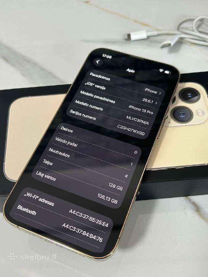 iPhone 13 Pro 128gb 84% Gold - nuotraukos Nr. 9