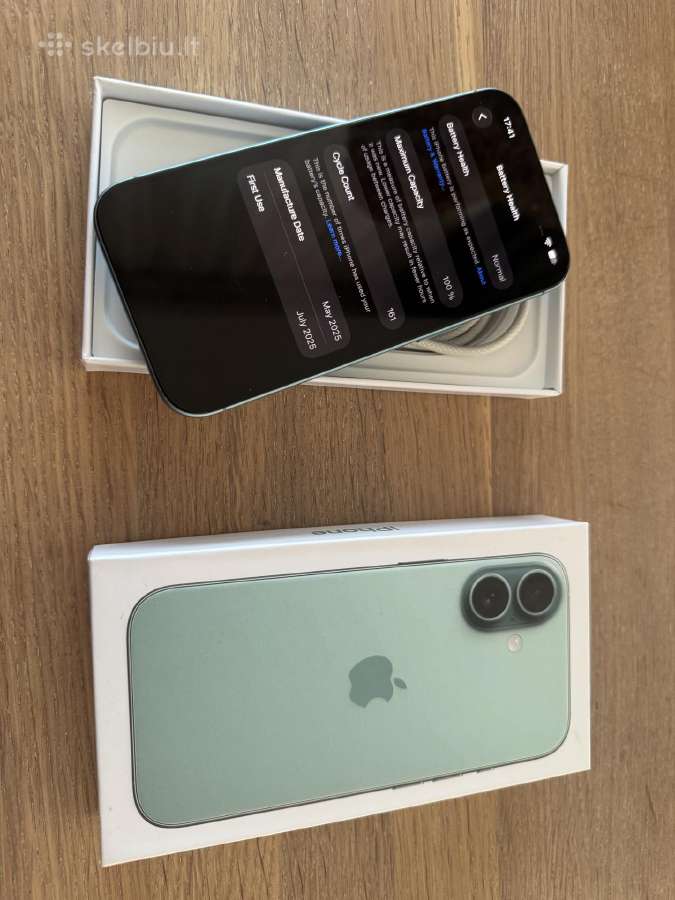 iPhone 16 128 GB baterija 100% - nuotraukos Nr. 5