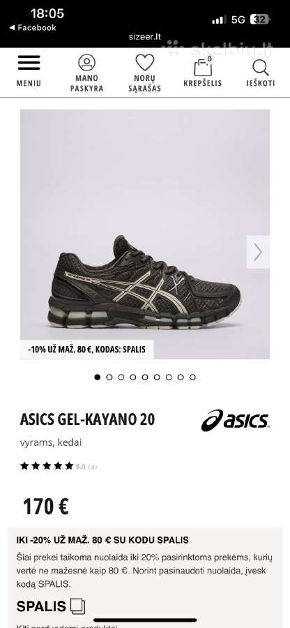Asics Gel-kayano 20 laisvalaikio batai, kedai - nuotraukos Nr. 7
