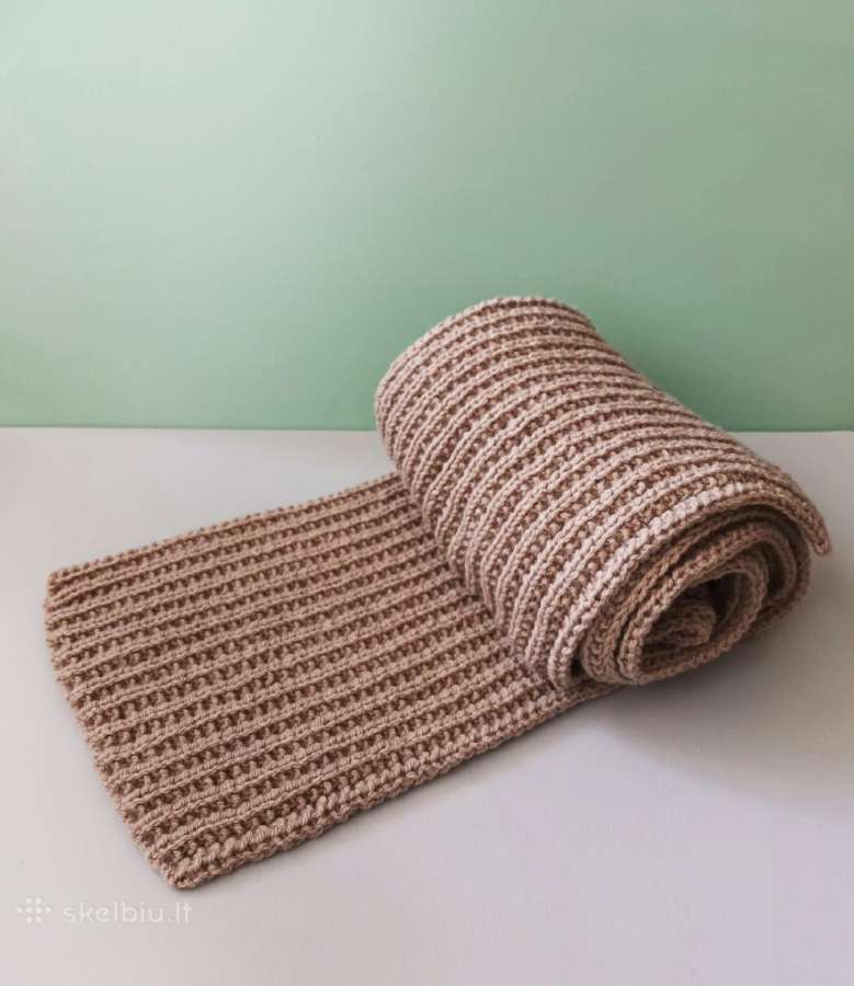 Naujas rankų darbo megztas šalikas 1,9m x 21cm. - nuotraukos Nr. 5