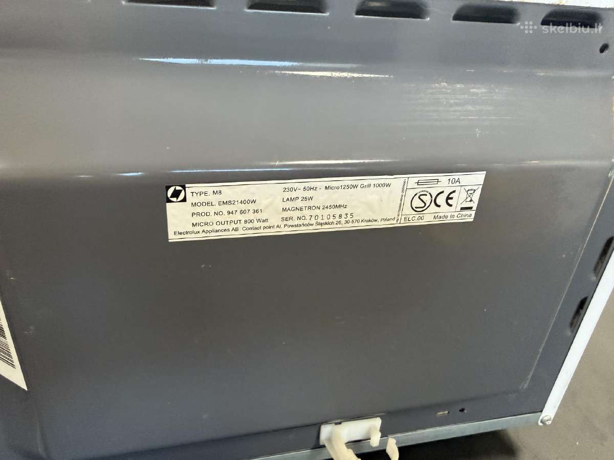 Mikrobangų krosnelėi Electrolux Ems21400w - nuotraukos Nr. 8