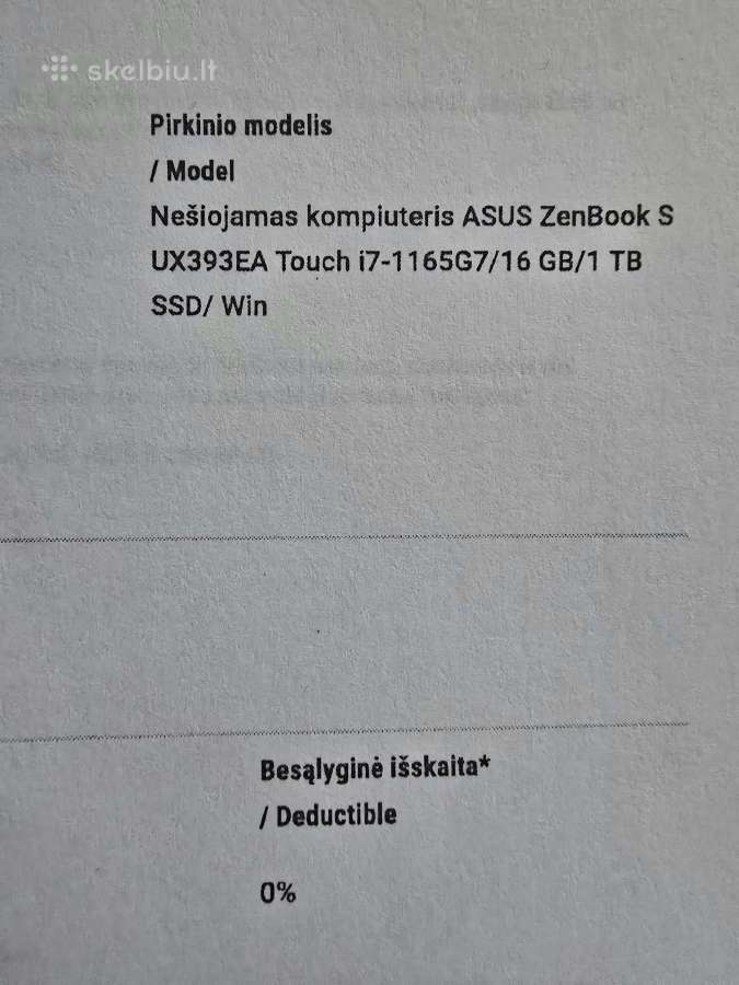 Nešiojamas komp. Asus Zenbook S Ux393ea touch - nuotraukos Nr. 12