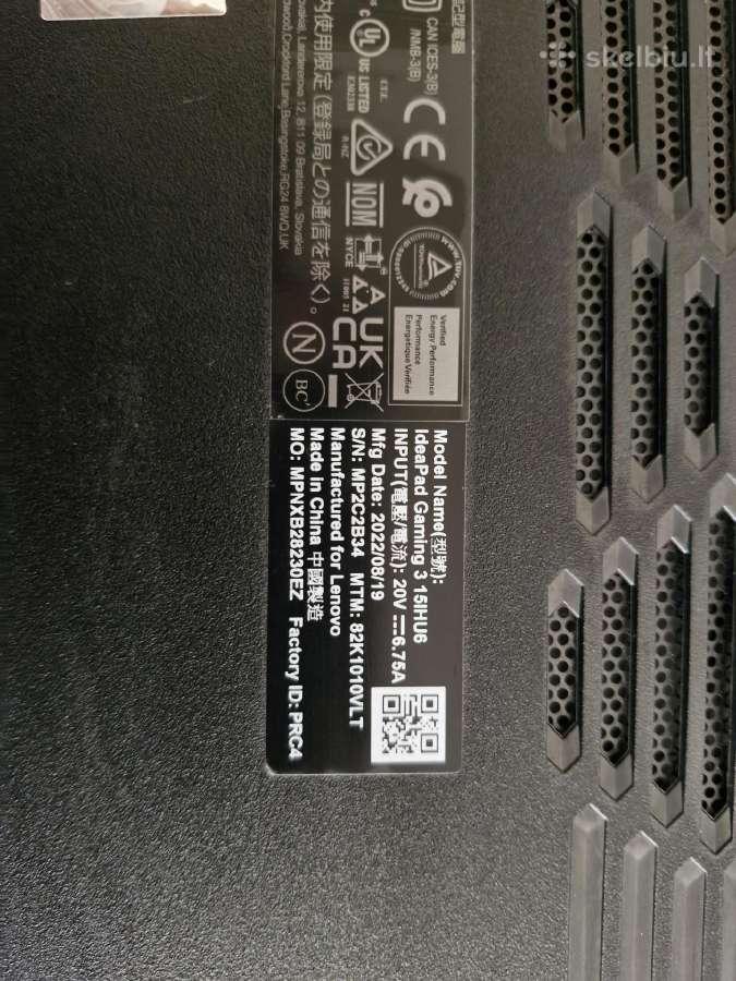 Lenovo ideapad gaming 3 15ihu6 - nuotraukos Nr. 4