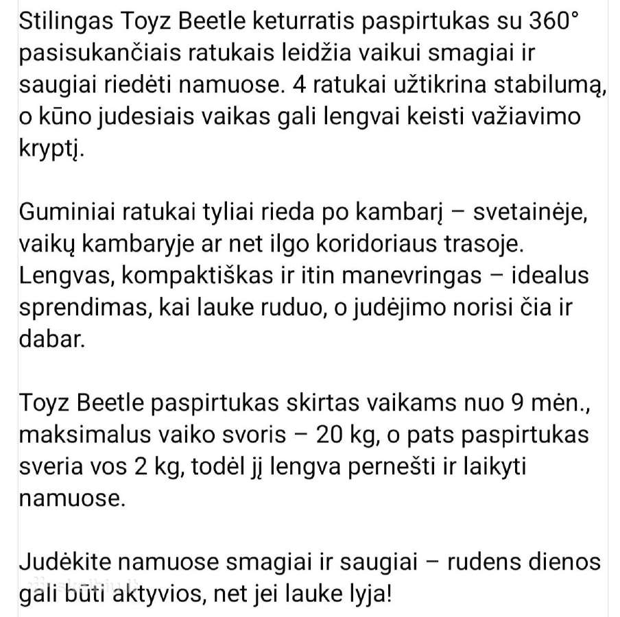 Vaikiškas keturratis Smailiukas - nuotraukos Nr. 4