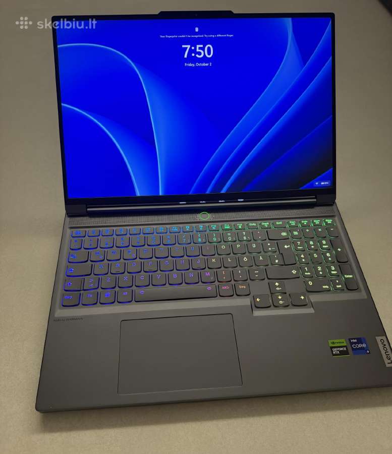 Lenovo Legion Slim 7i 16 Rtx4070 i9 32gb 2tb - nuotraukos Nr. 2