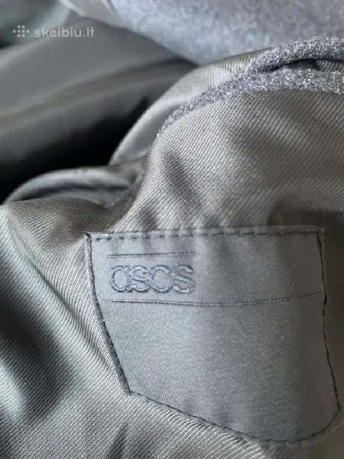 Mėlynai pilkas vyriškas Asos puspaltis su vilna M - nuotraukos Nr. 3