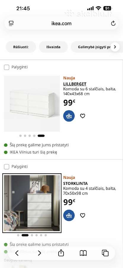 Ikea baltos Komodos - nuotraukos Nr. 2