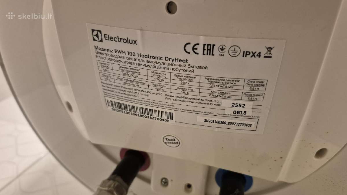 Boileris Electrolux 100l. - nuotraukos Nr. 2