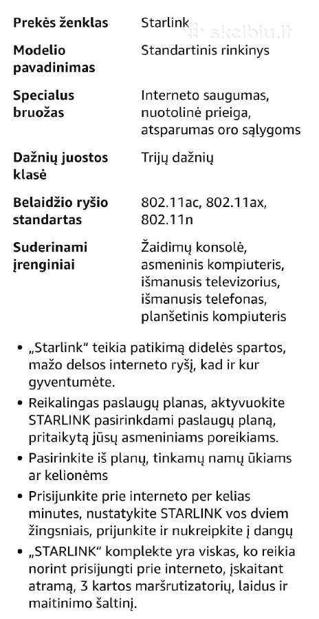Starlink standart kit ax tri-band palydovas - nuotraukos Nr. 7