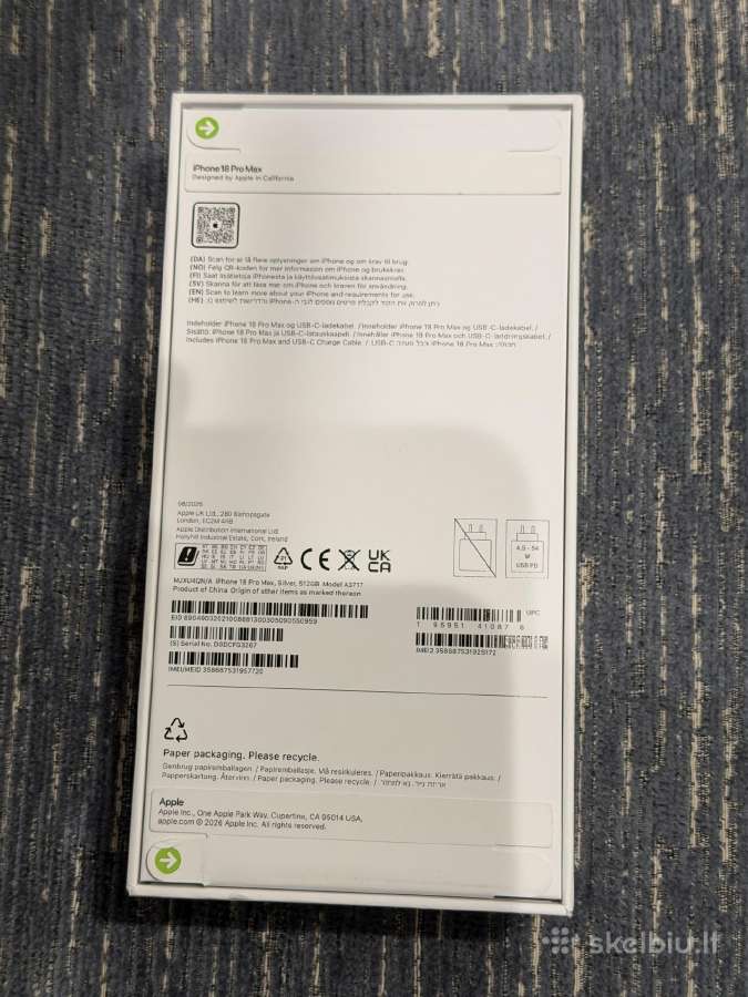 Naujas Apple iPhone 18 Pro Max 512gb - nuotraukos Nr. 2