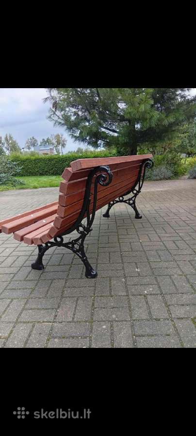 Lauko suolas 2m./80kg.kojos 44kg.atrestauruotos se - nuotraukos Nr. 2