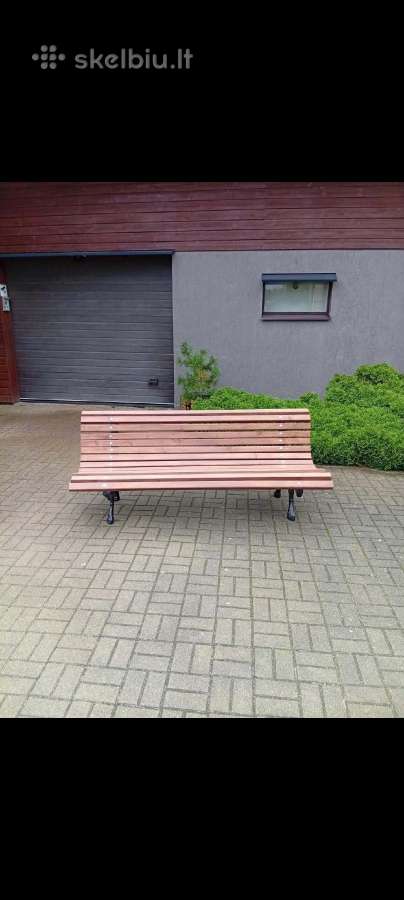 Lauko suolas 2m./80kg.kojos 44kg.atrestauruotos se - nuotraukos Nr. 3