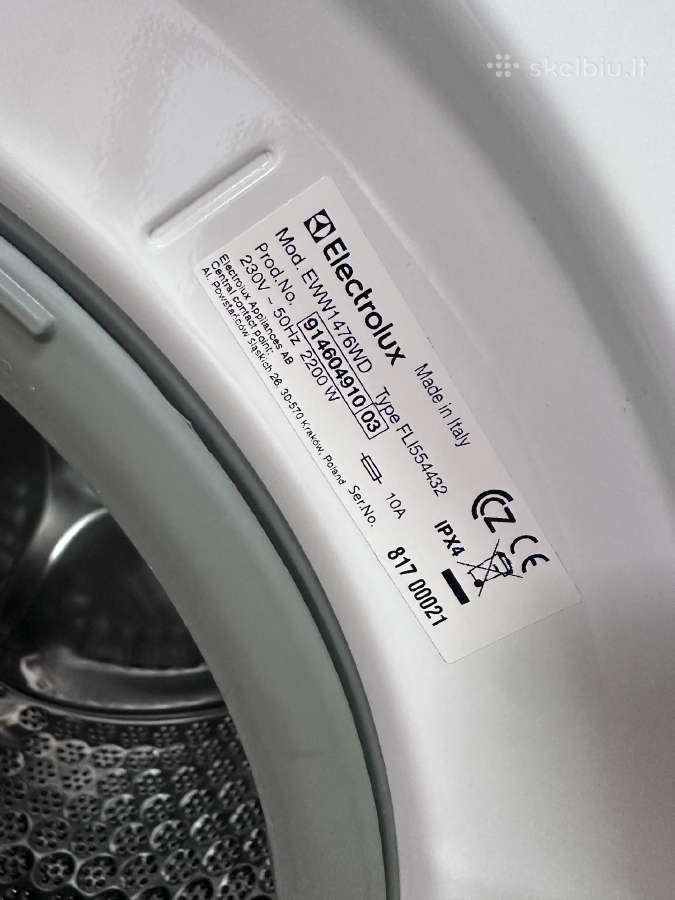 Skalbimo mašina elektrolux 7kg - nuotraukos Nr. 5