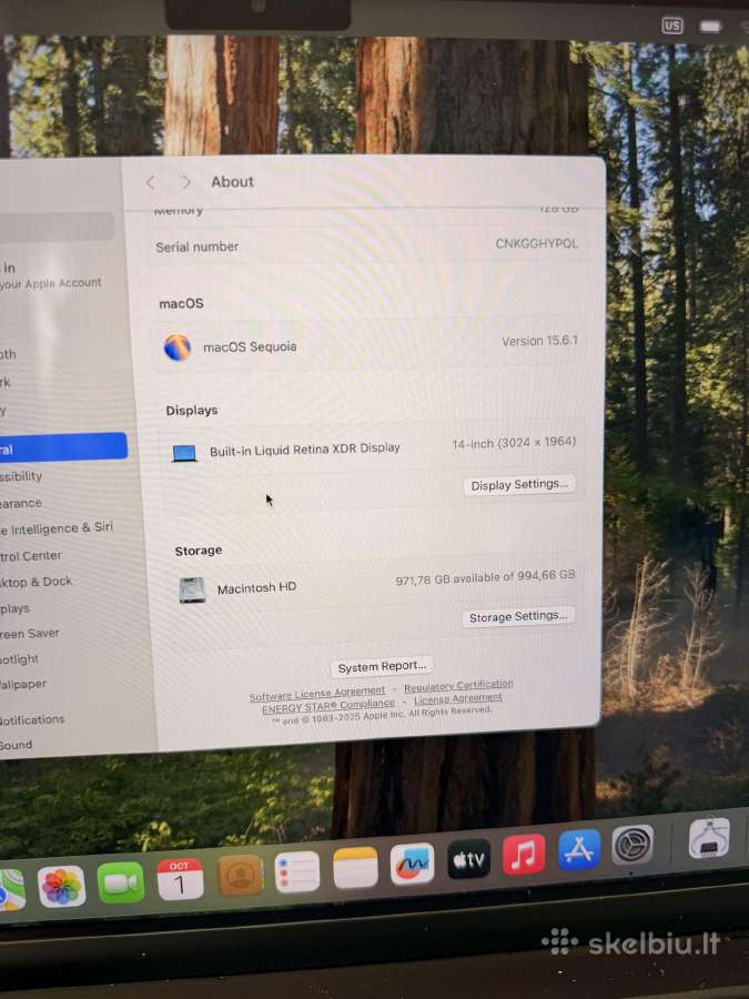 MacBook Pro 14" M3 Max 16c Cpu 128gb, 1tb, 40c Gpu - nuotraukos Nr. 9