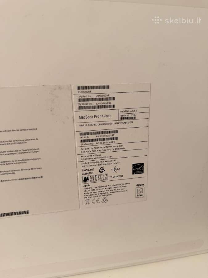 MacBook Pro 14" M3 Max 16c Cpu 128gb, 1tb, 40c Gpu - nuotraukos Nr. 13