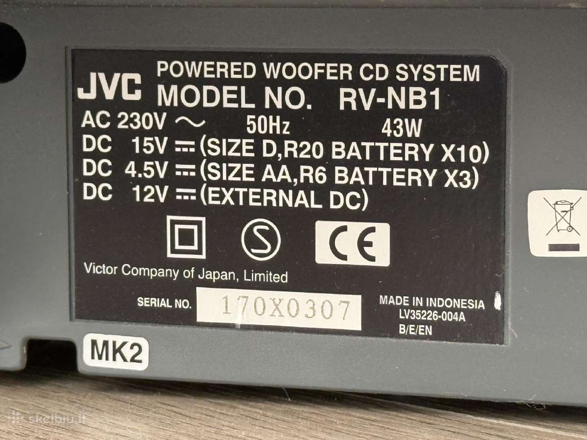 JVC Rv-nb1 Mk2 Boomblaster su žemadažniais šonuose - nuotraukos Nr. 7
