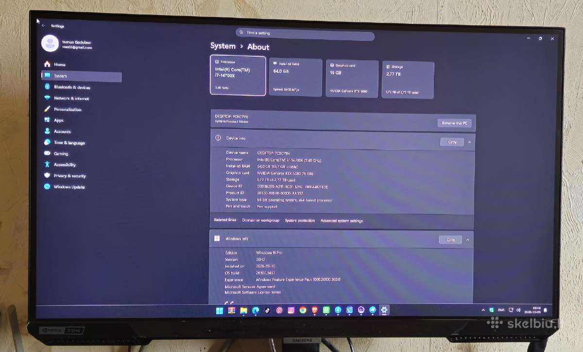 Samsung Odyssey G4 S27bg400e 27" Full HD 240hz - nuotraukos Nr. 2