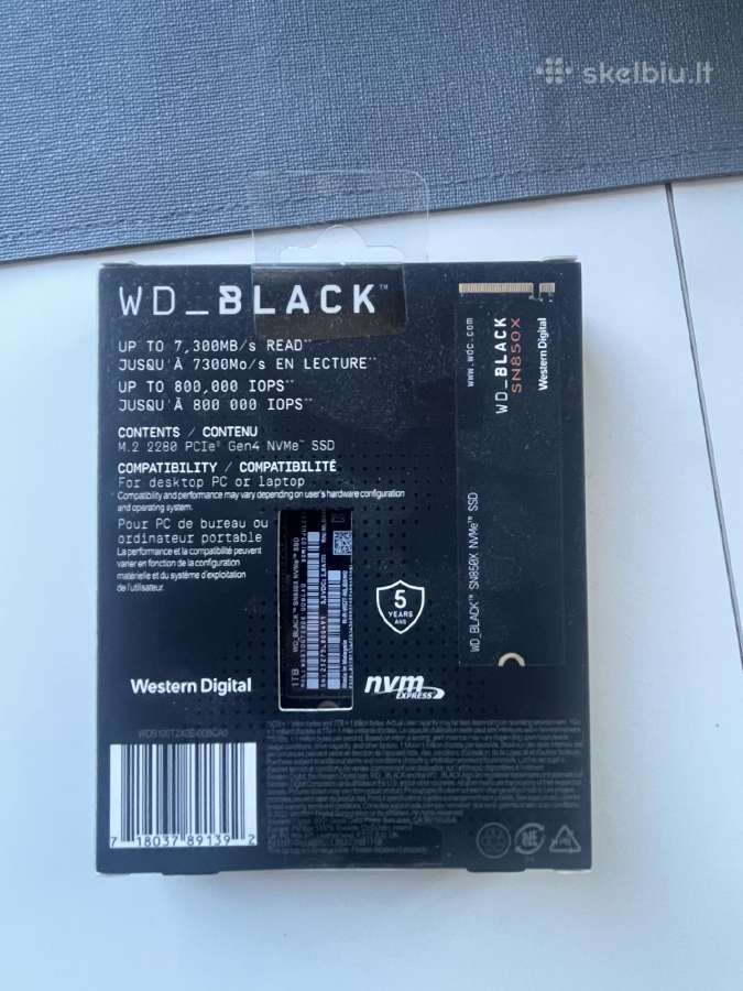 Wd Black Sn850x 1tb Nvme - nuotraukos Nr. 2
