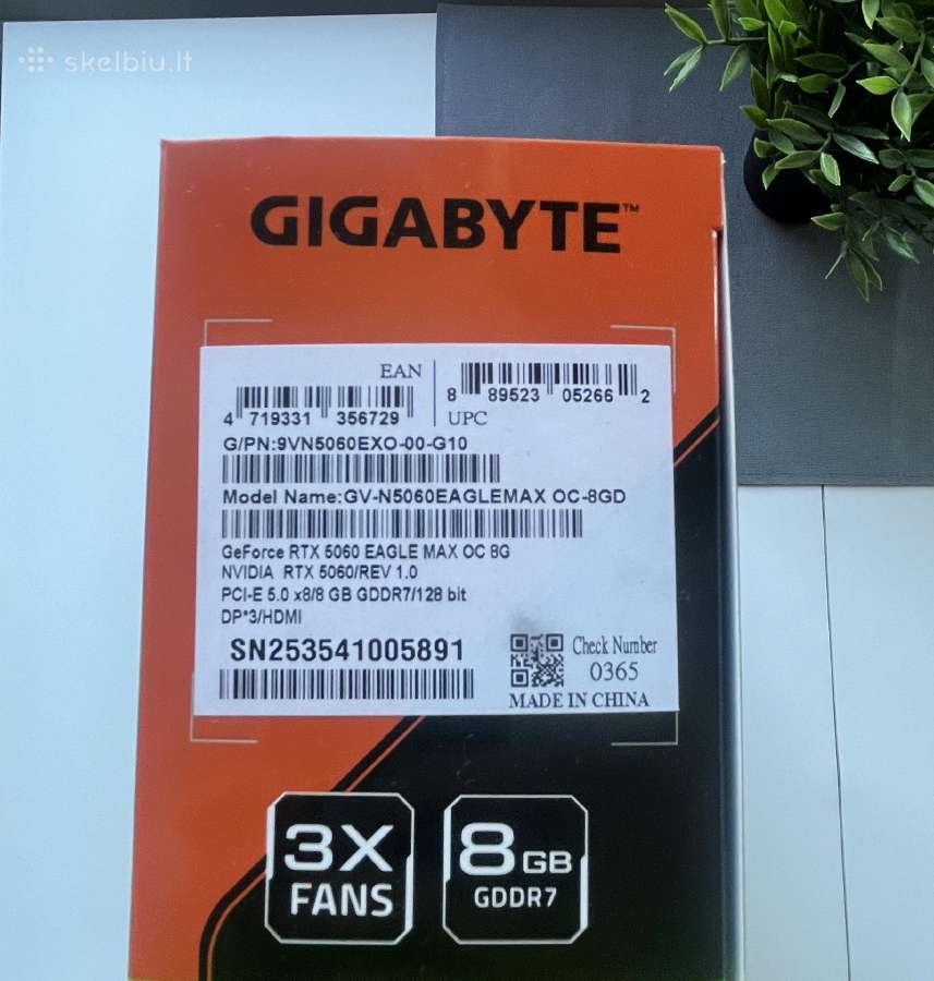 Gygabyte Rtx 5060 Eagle Max Oc 8gb - nuotraukos Nr. 2