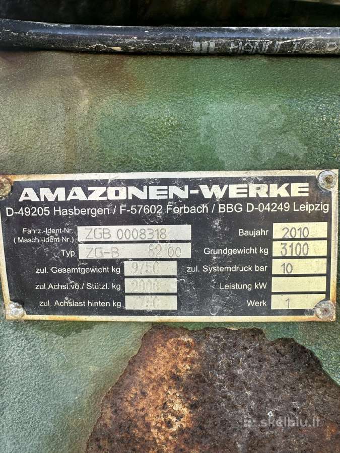 Parduodu Amazone Zg-b 8200 trąšų barstytuvą - nuotraukos Nr. 2